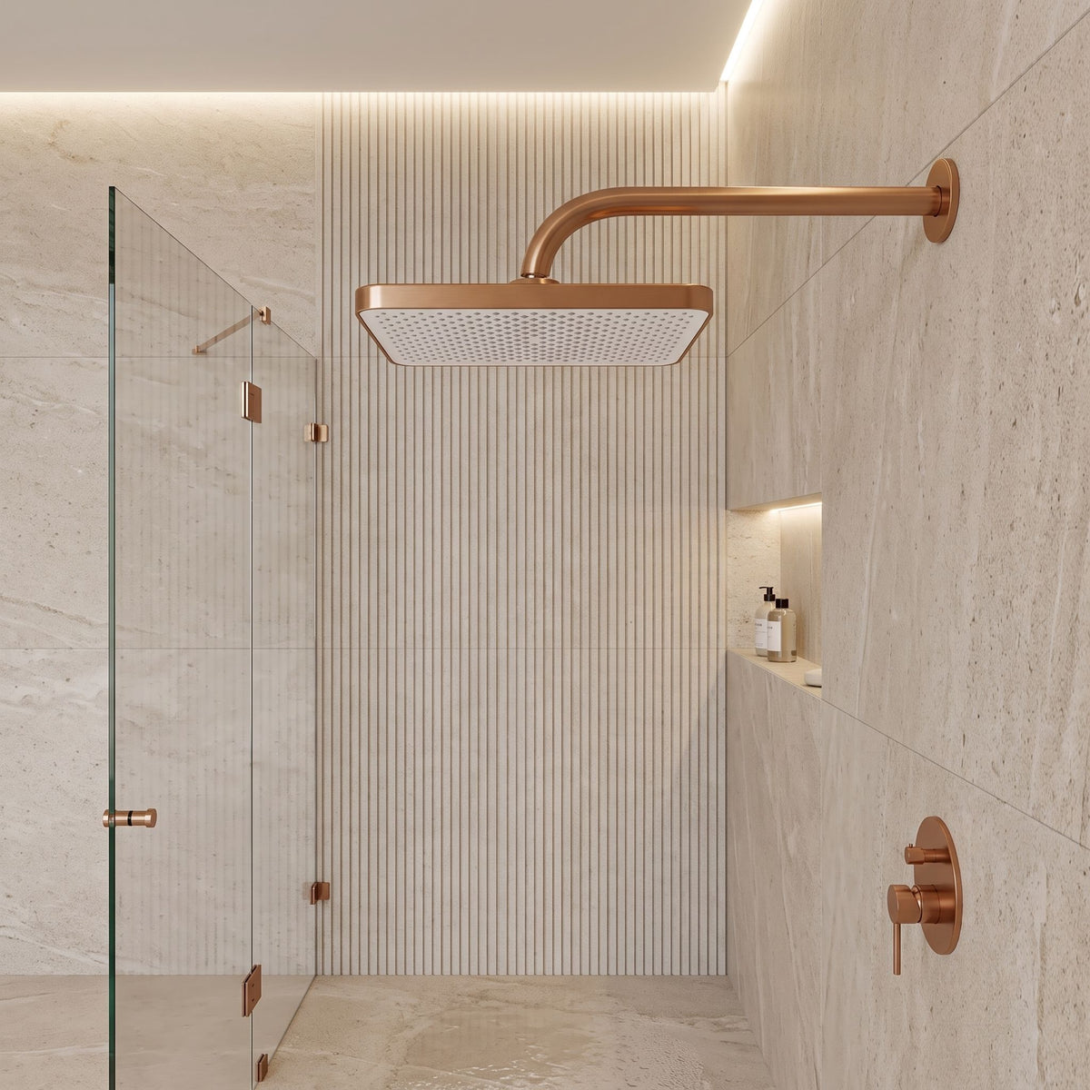 Pălărie De Duș Dreptunghiulară REA JS-032 Brushed Copper 2