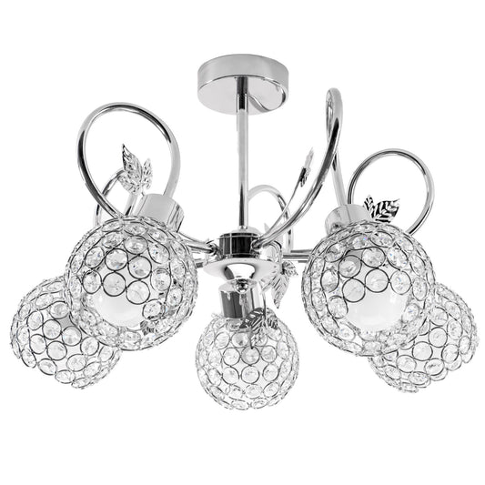 Candelabru cu lampă de cristal cu frunze metalice APP636-5C  1