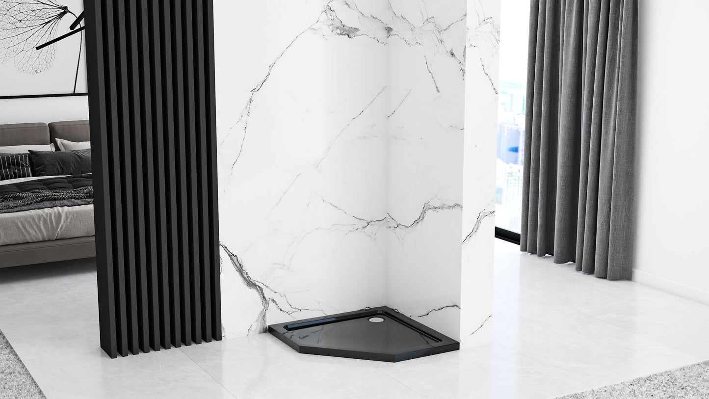 Cadita de dus Diamond Black 90x90 cm negru  7