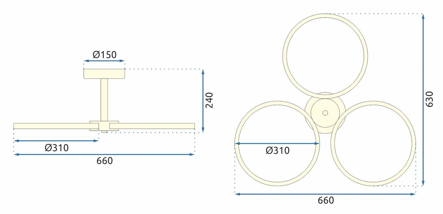 Lampa LED APP993-c Gold + Remote Control 8