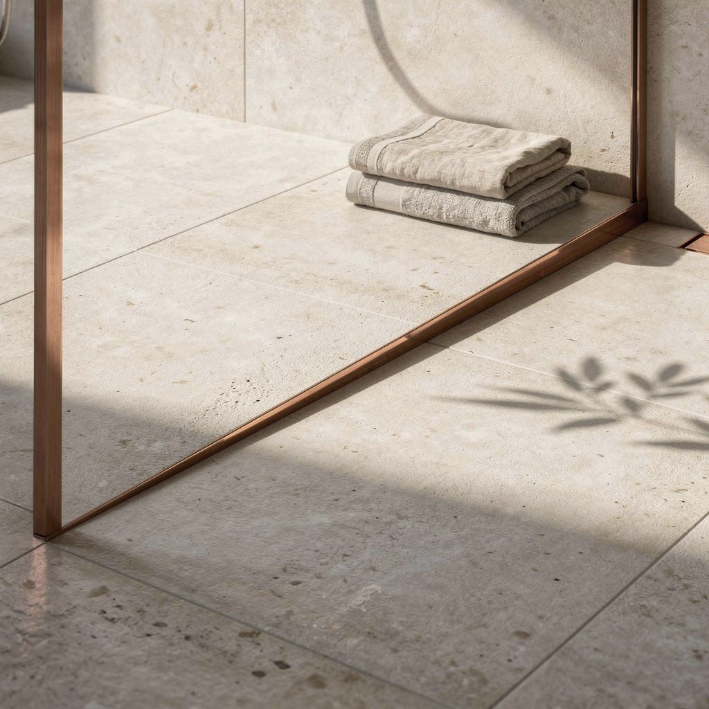 Profil de panta cadita de dus 120cm Brush Copper dreapta 1