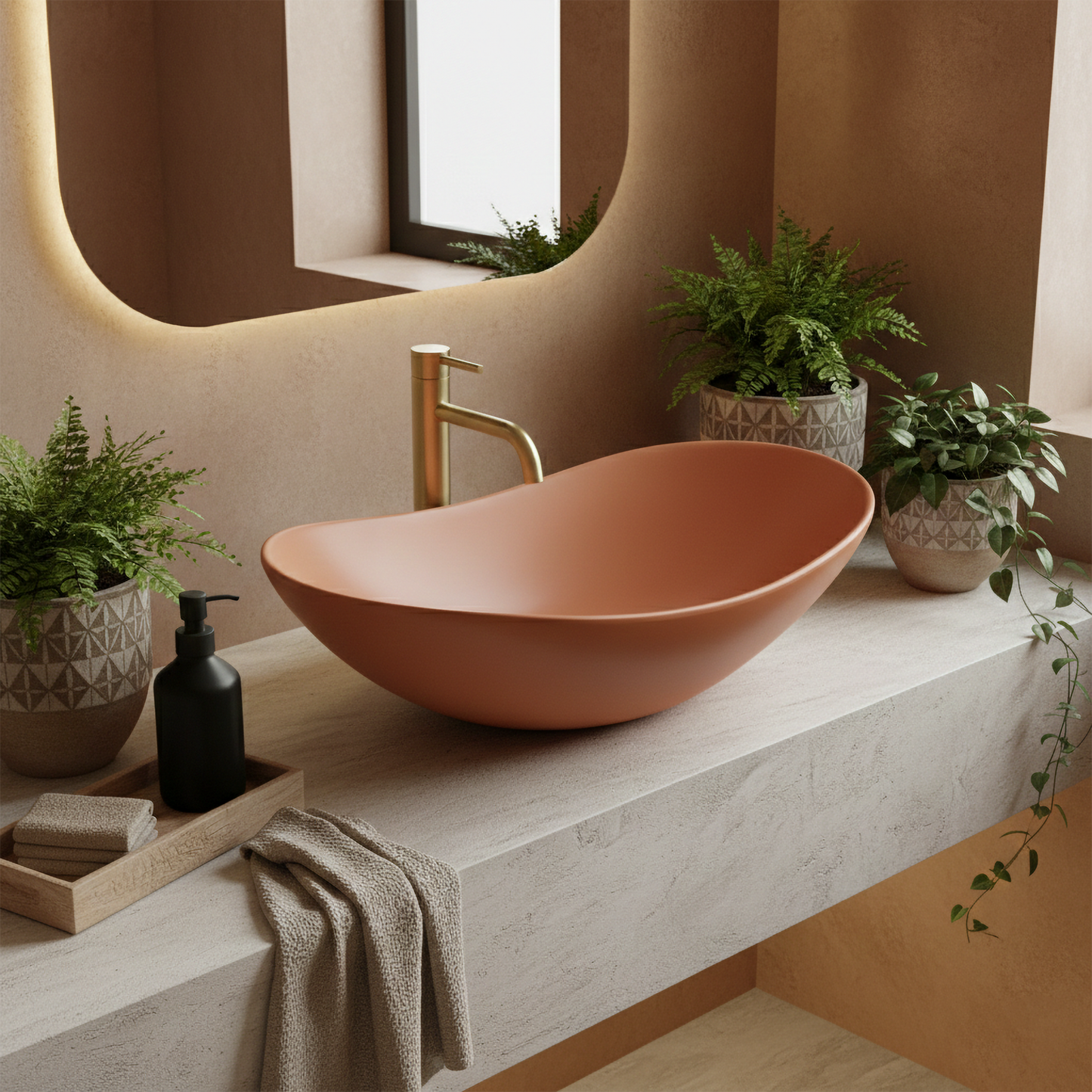 Lavoar pentru blat Rea Royal Cinnamon Matt  1