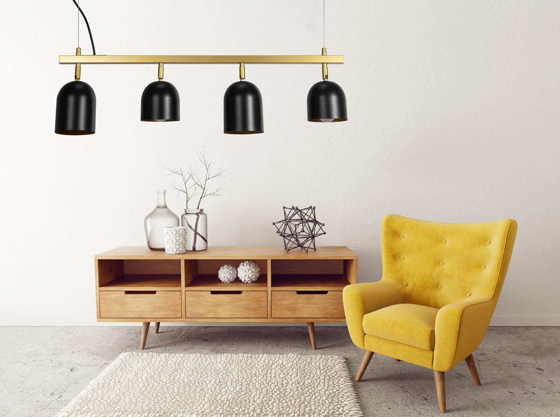 Lampă De Tavan APP1031-4CP Black  6