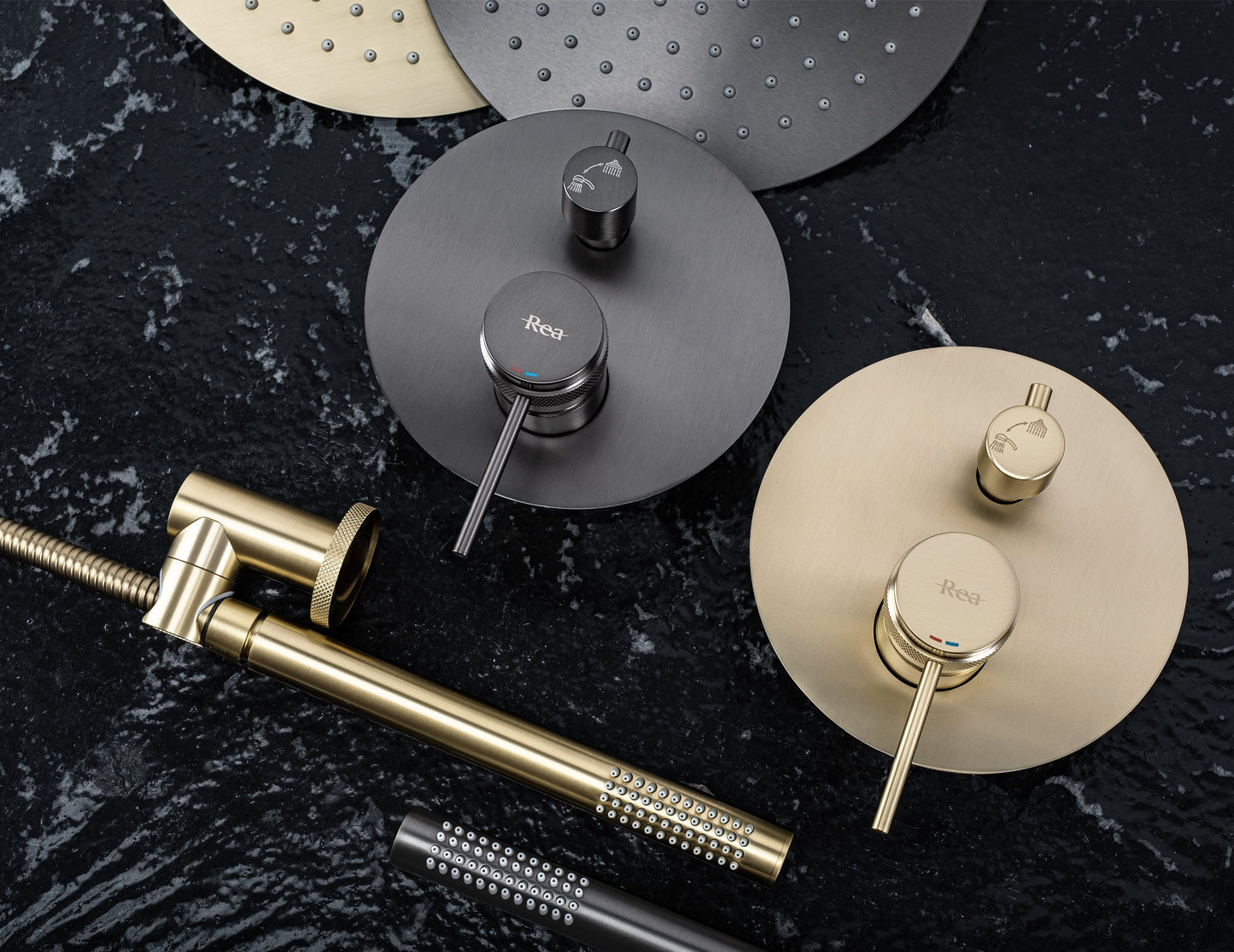 Set de dus incastrat Rea Lungo Grip Gold Brush   + BOX  7