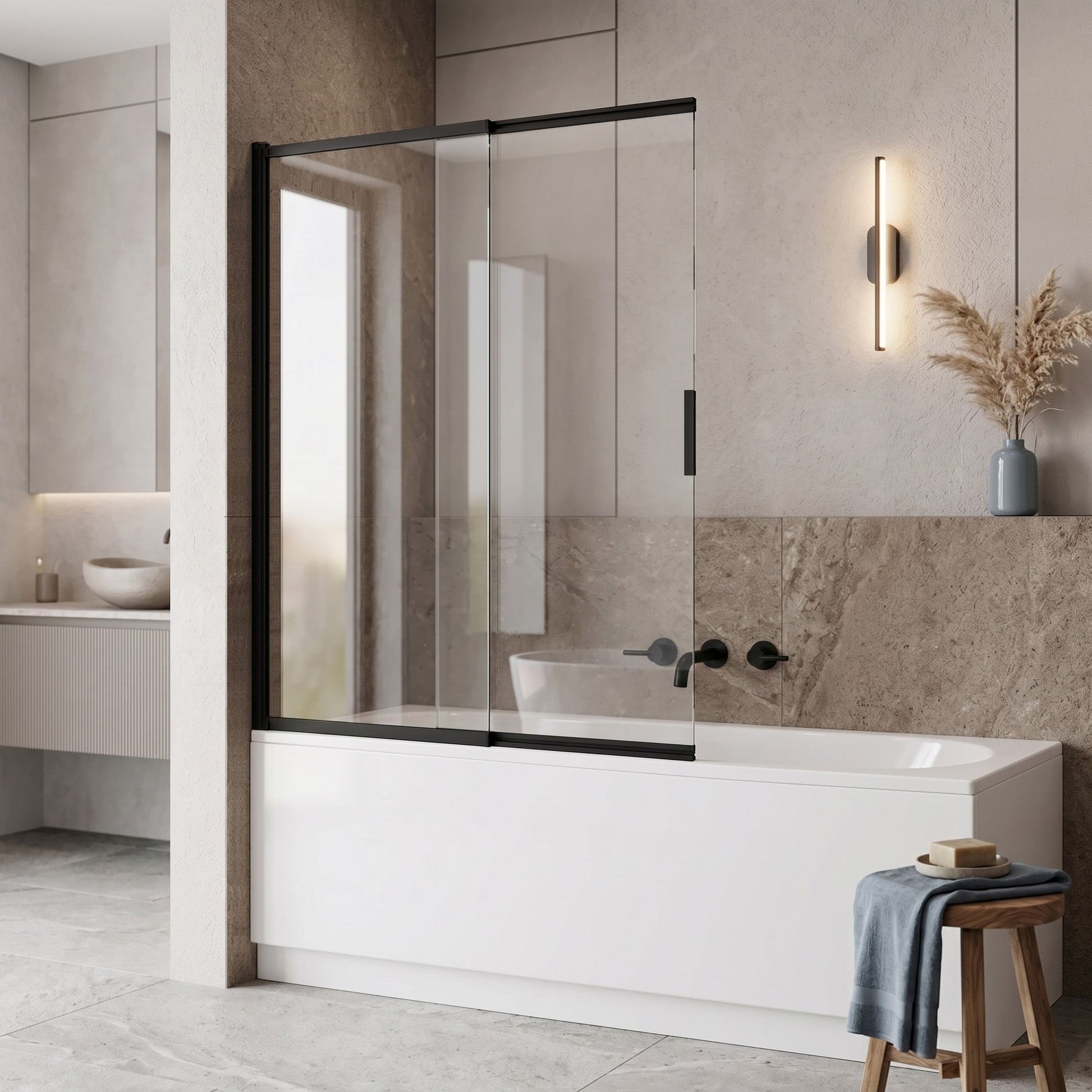Paravan Cadă Culisant REA Dario Black 120 12