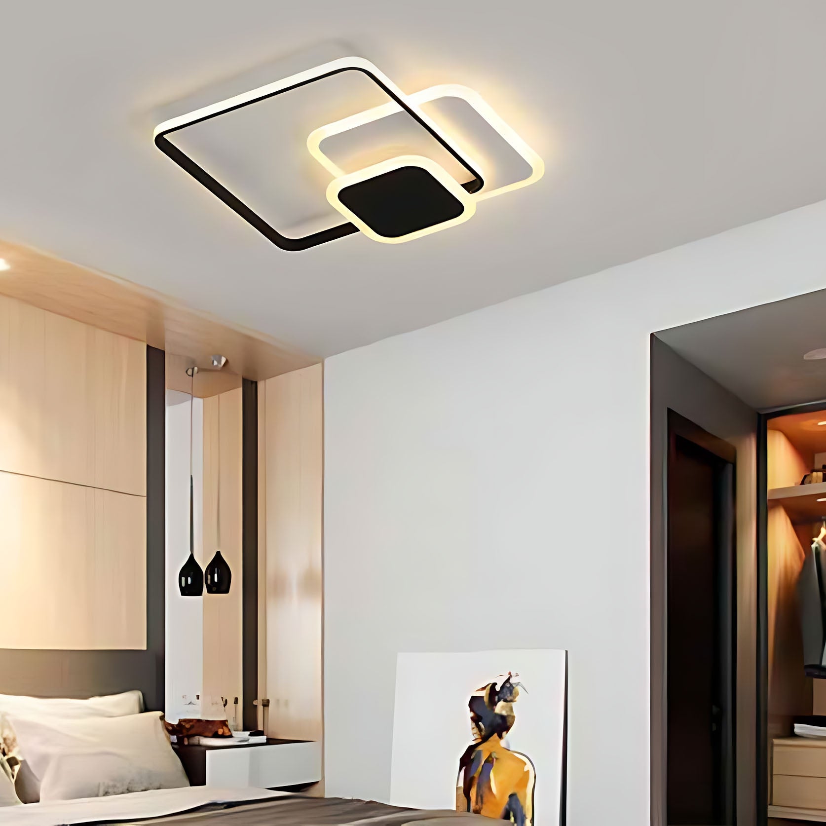 Lampă De Tavan Lhj079-c Black/white Led  9