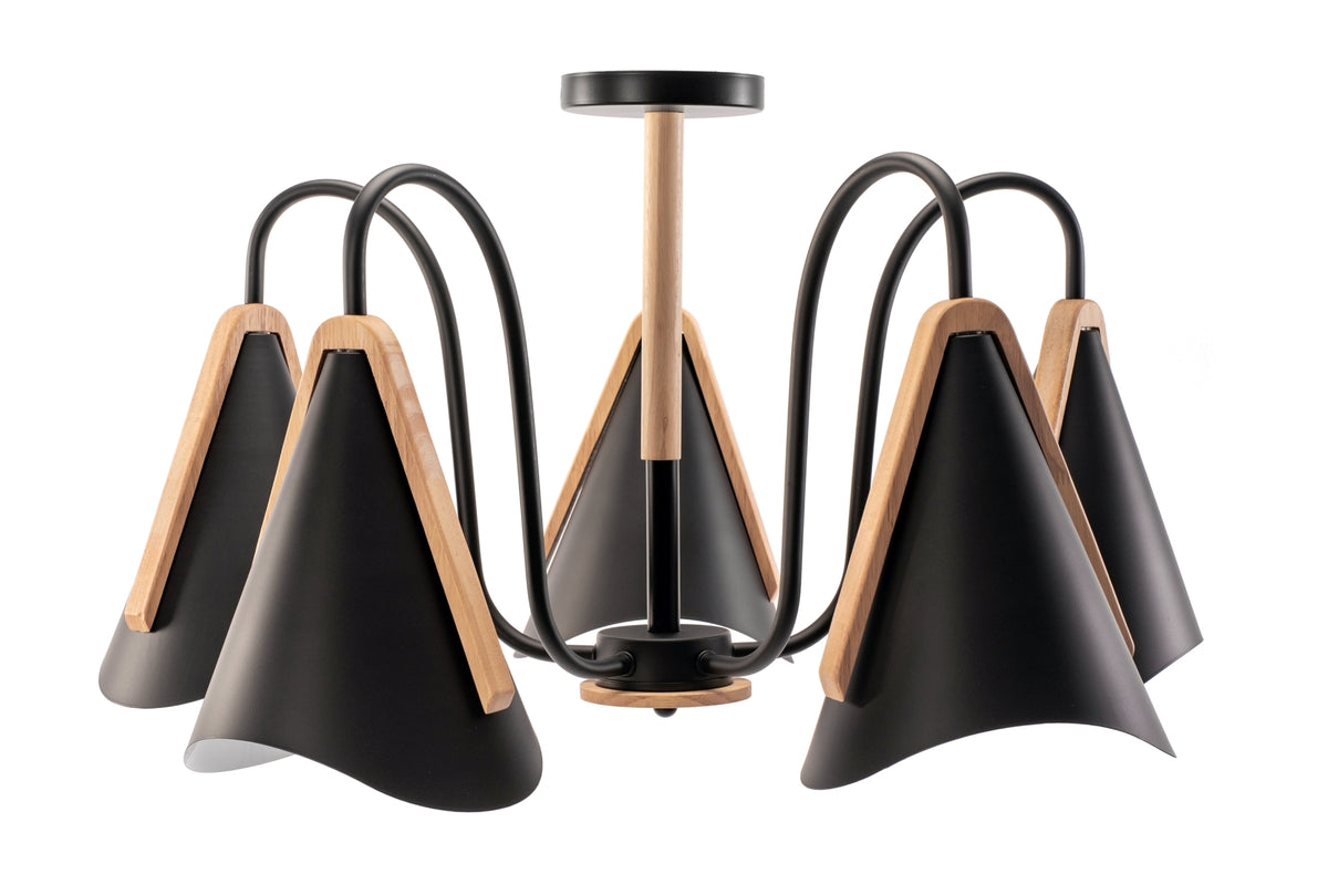 Lampa Neagră Cu Cinci Brațe Scandinave APP607-5C  3