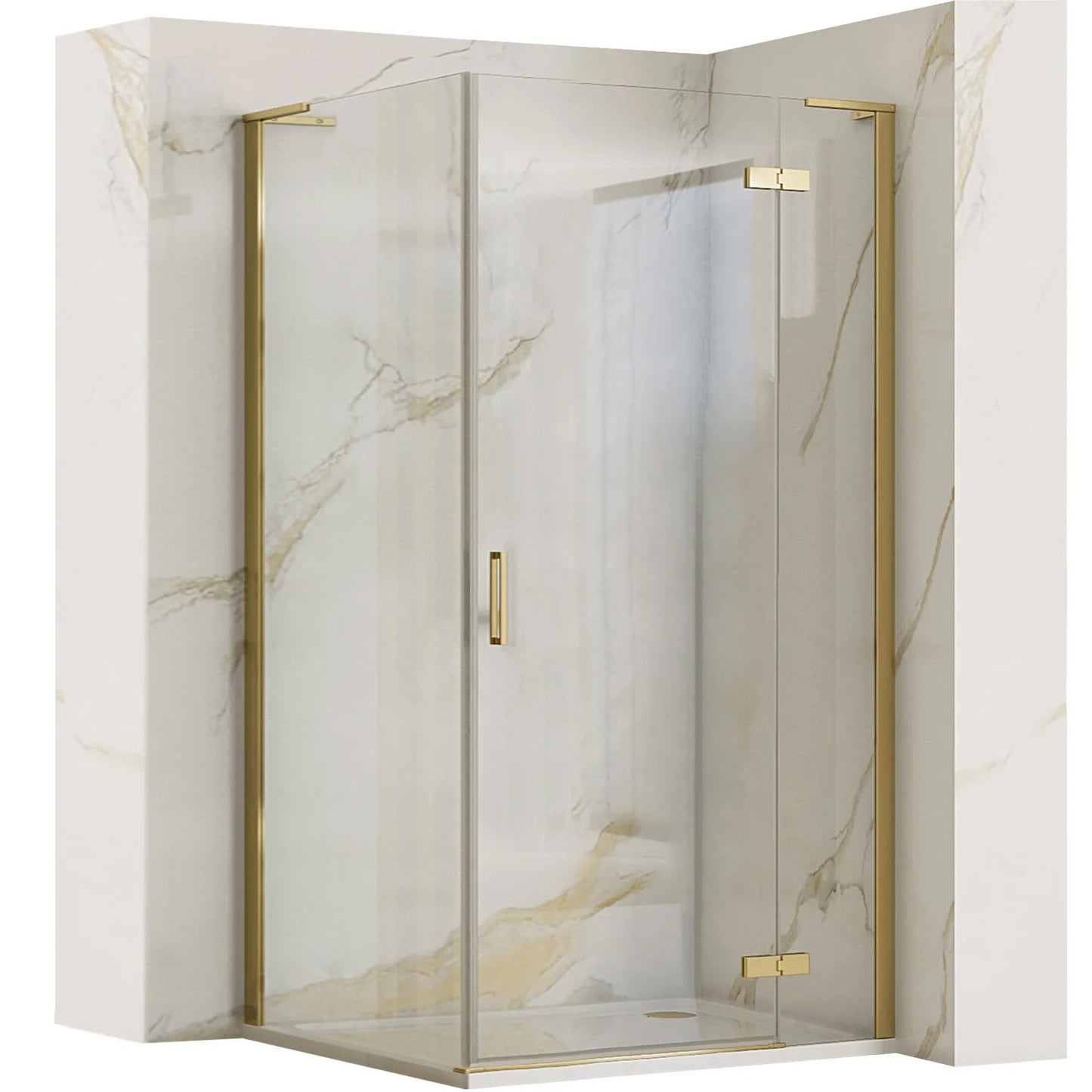 Cabina dus REA Hugo 100x80 Gold Brush  1