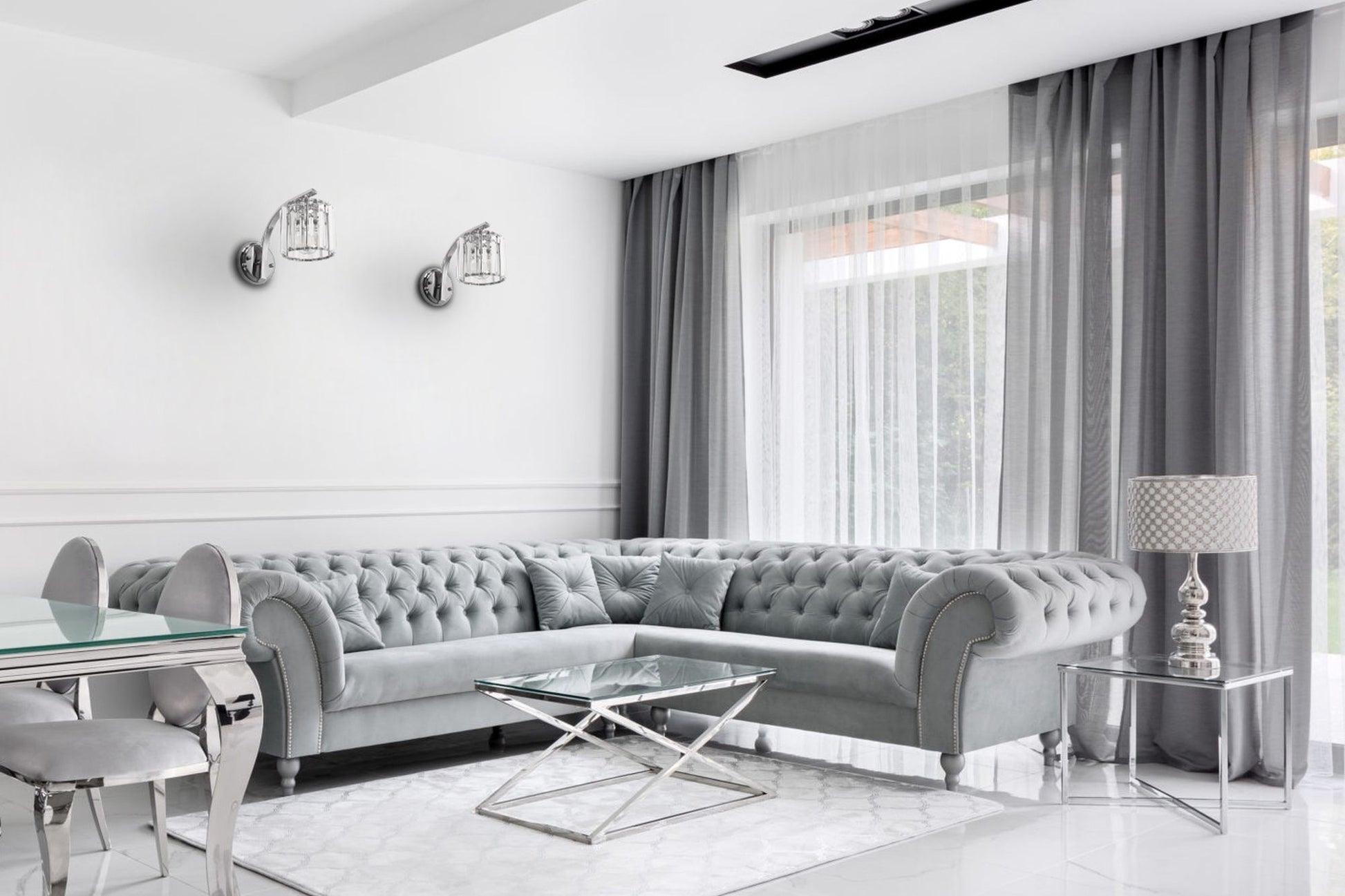 Lampă de perete metal cristal crom APP509-1W  5