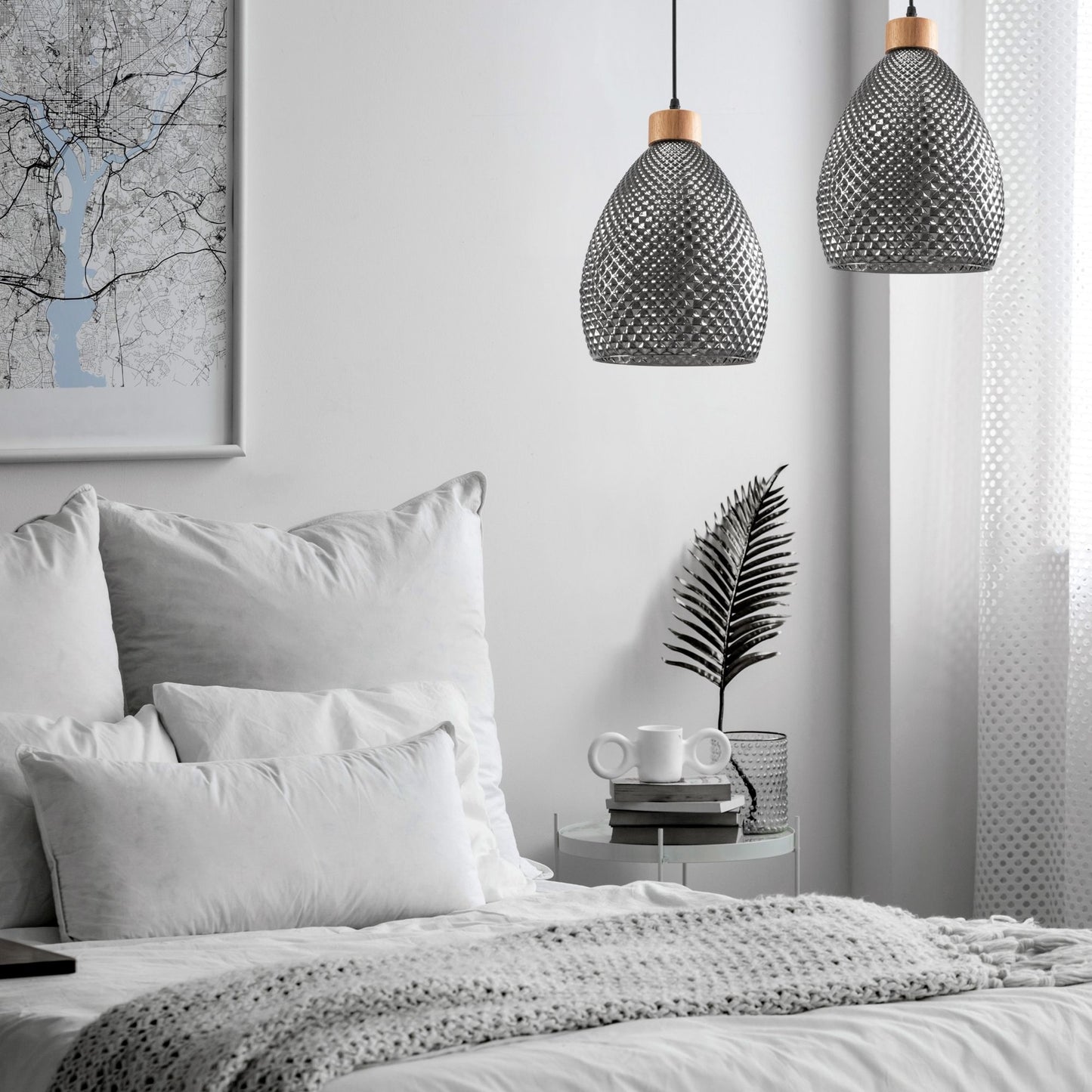 Lampă de tavan din sticlă Chihlimbar Retro Black APP897-1CP  9