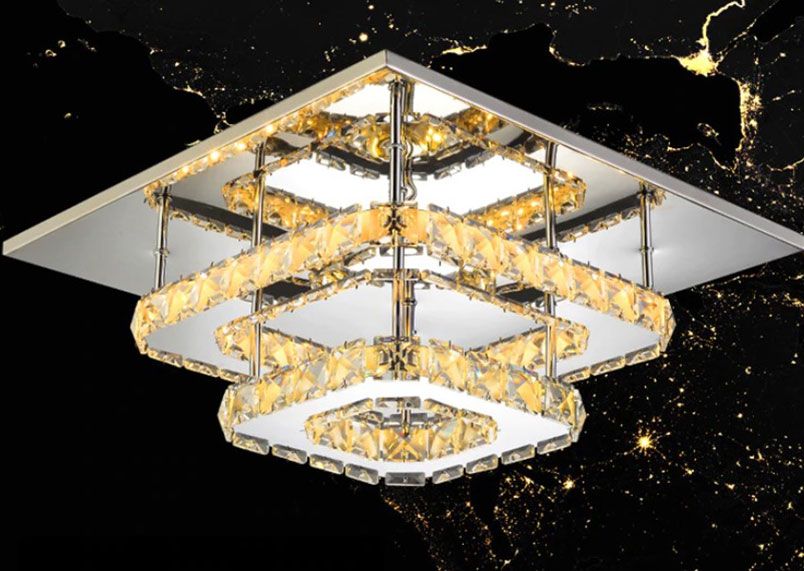 Plafoniera din cristal Plafond LED 24W Square APP409-C APP410-C Alb cald 3000K 2