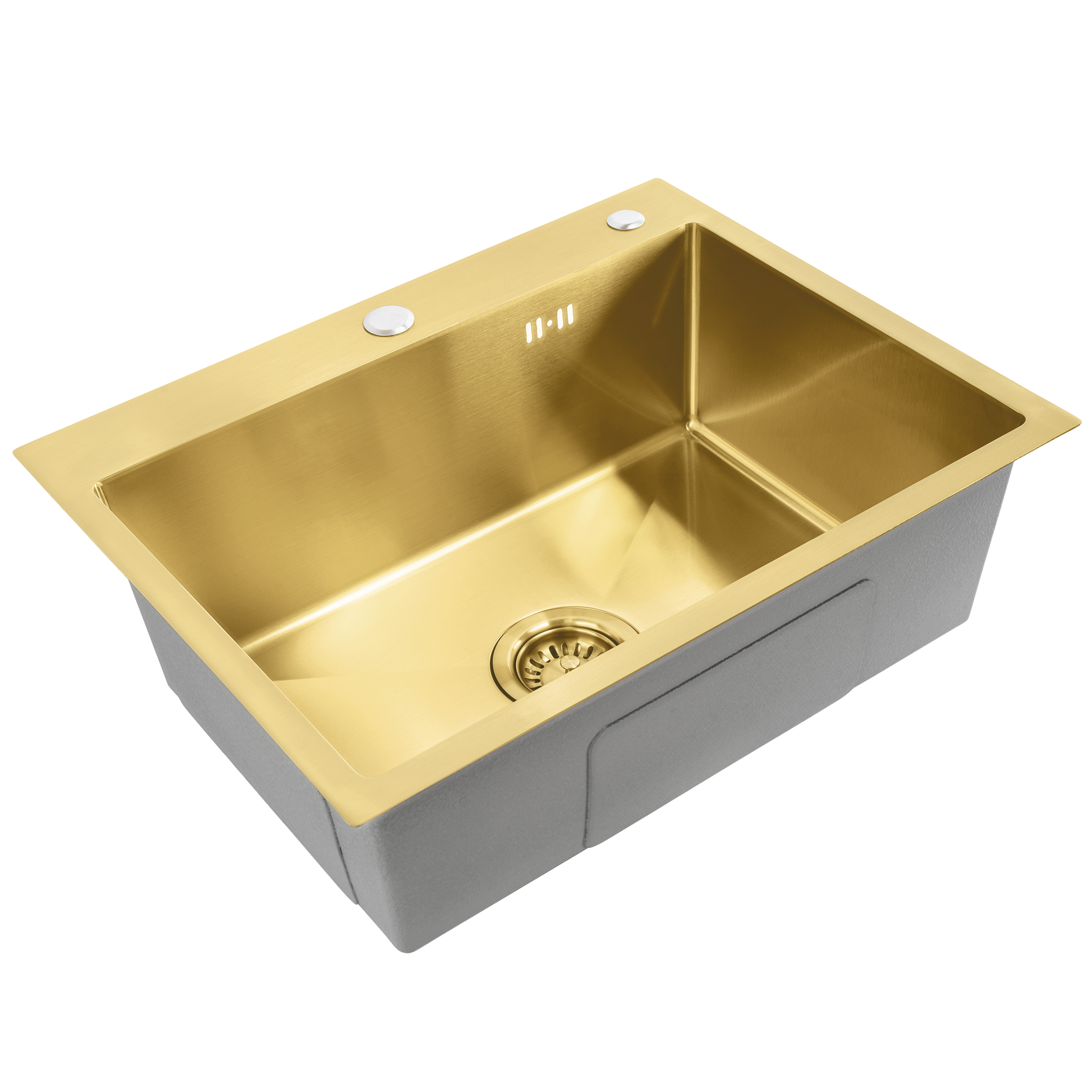 Chiuvetă inox Liam BRUSH GOLD fără robinet de bucătărie 8
