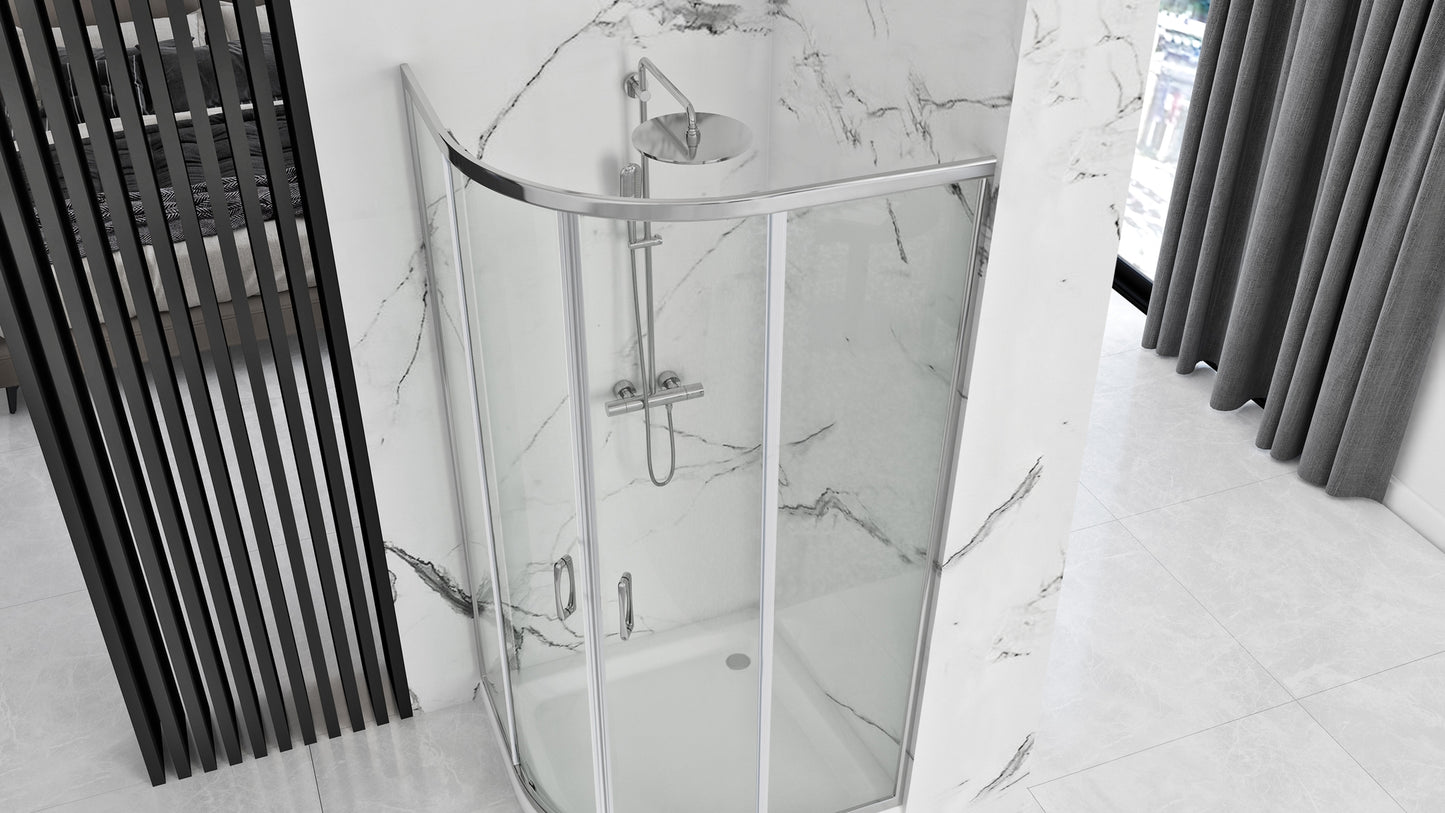 Cabina dus REA Look Chrome 80x80 Cu cădiță de duș Look albă 3