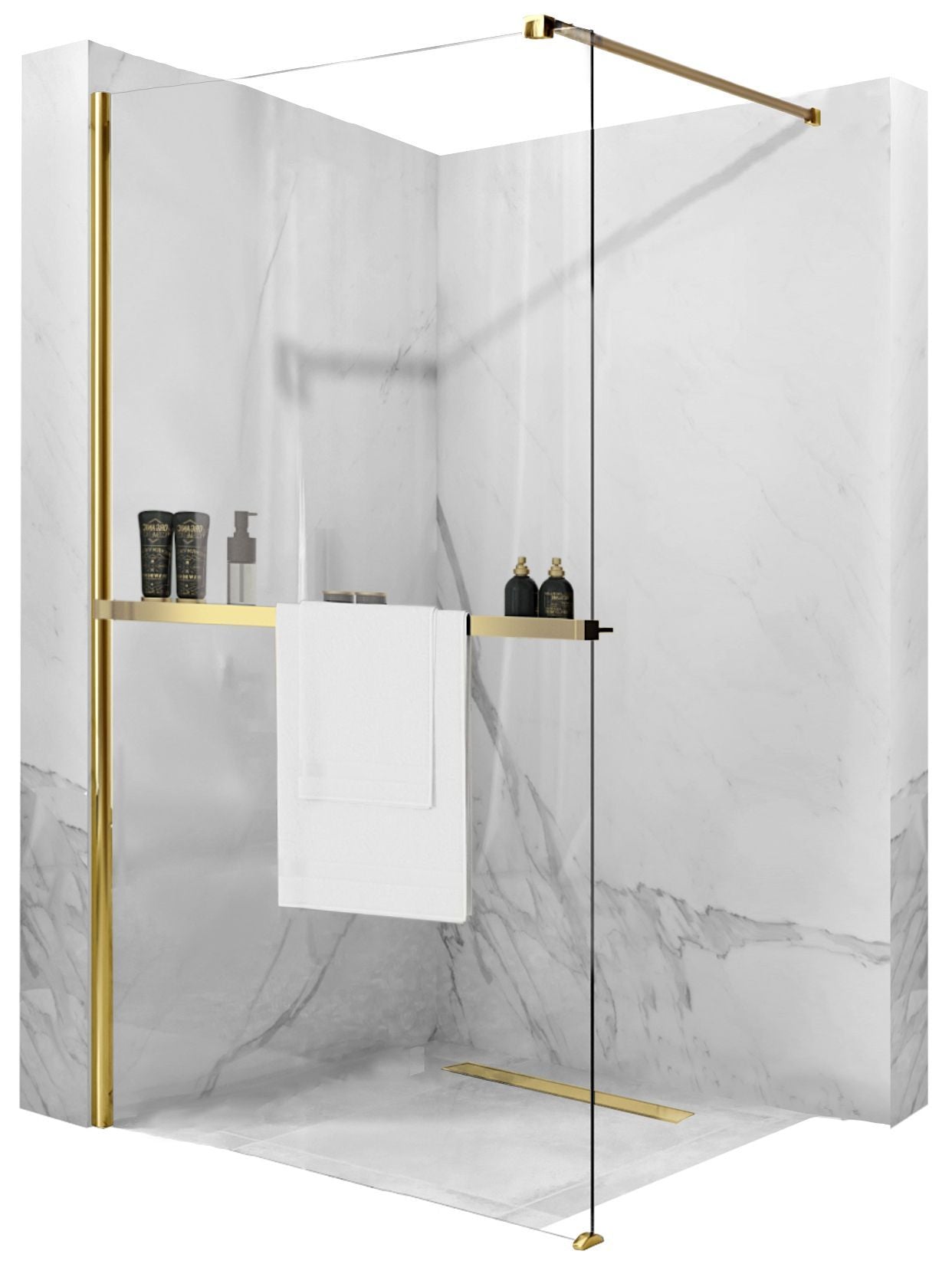Panou de duș Rea Aero Gold N 120 Walk In + EVO  1