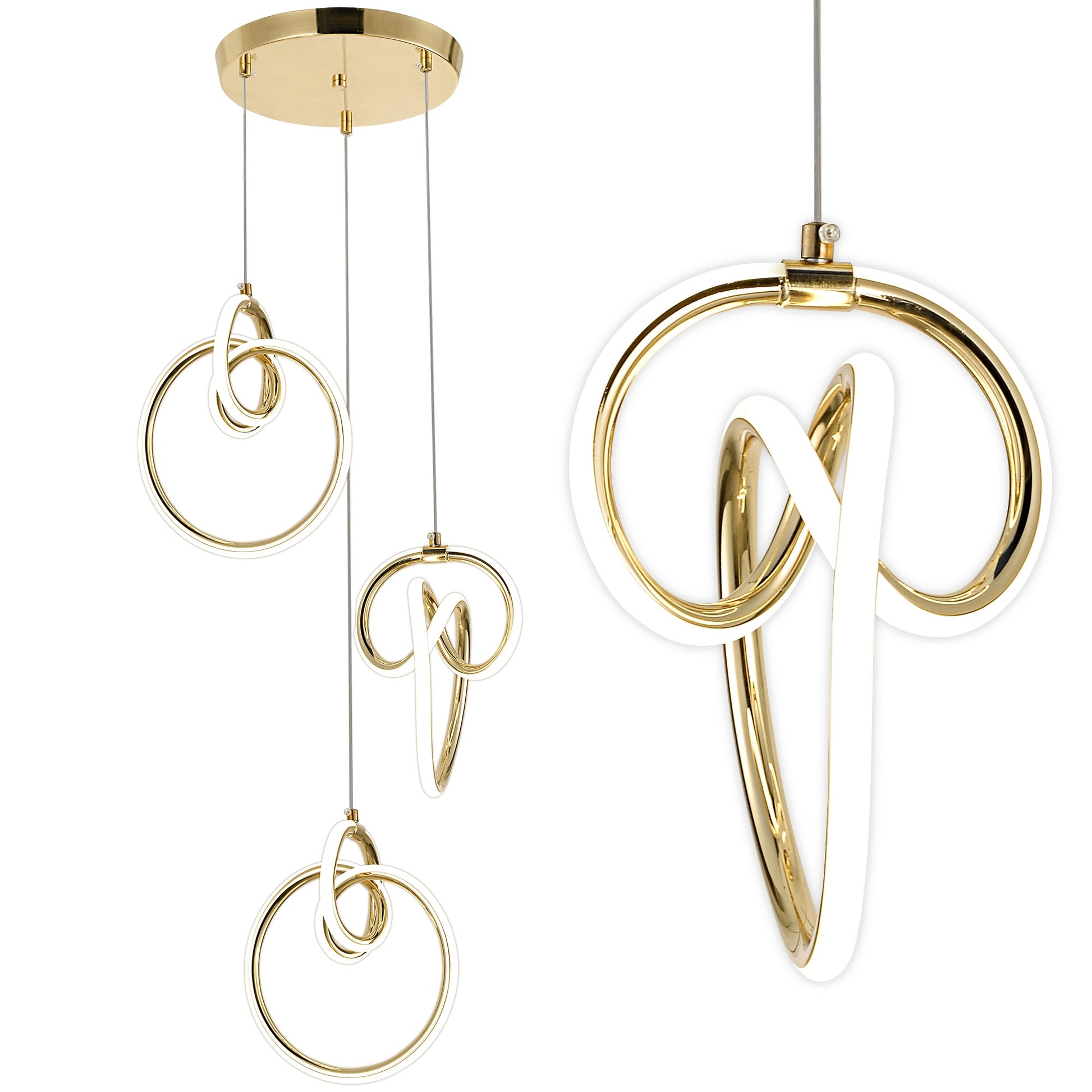 Lampă Suspendată Led G072-3cpr Gold  1