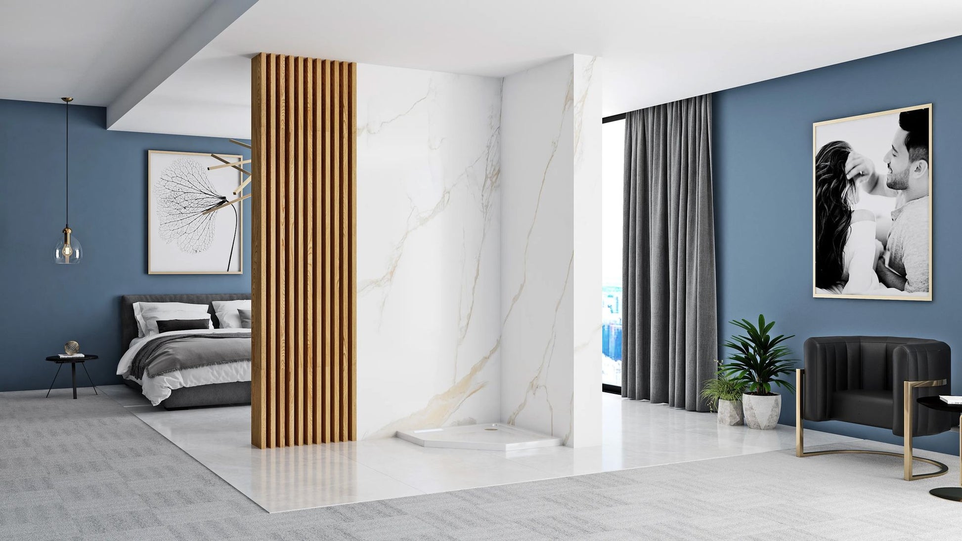 Cadita de dus Diamond 80x80 Alb  6