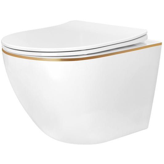 Vas WC suspendabil Rea Carlo Mini Tornado NF GOLD EDGE  1