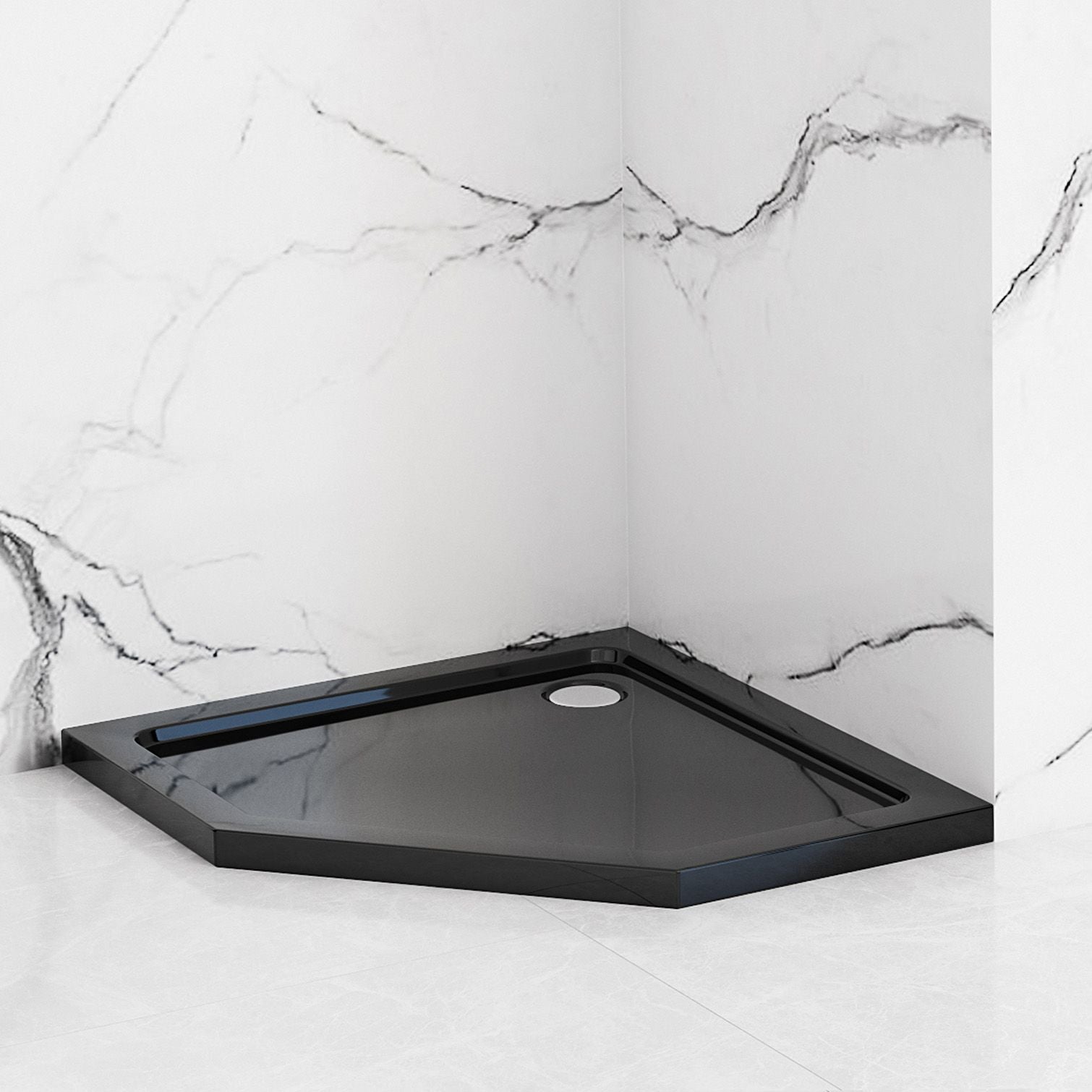 Cadita de dus Diamond Black 90x90 cm negru  2