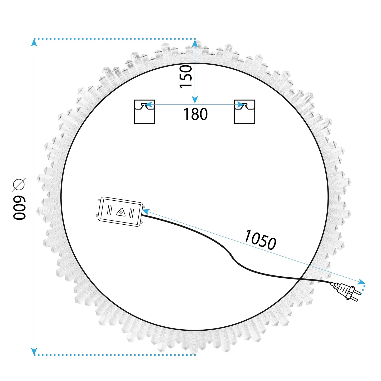 Oglindă Led 60cm Yh-3564  7