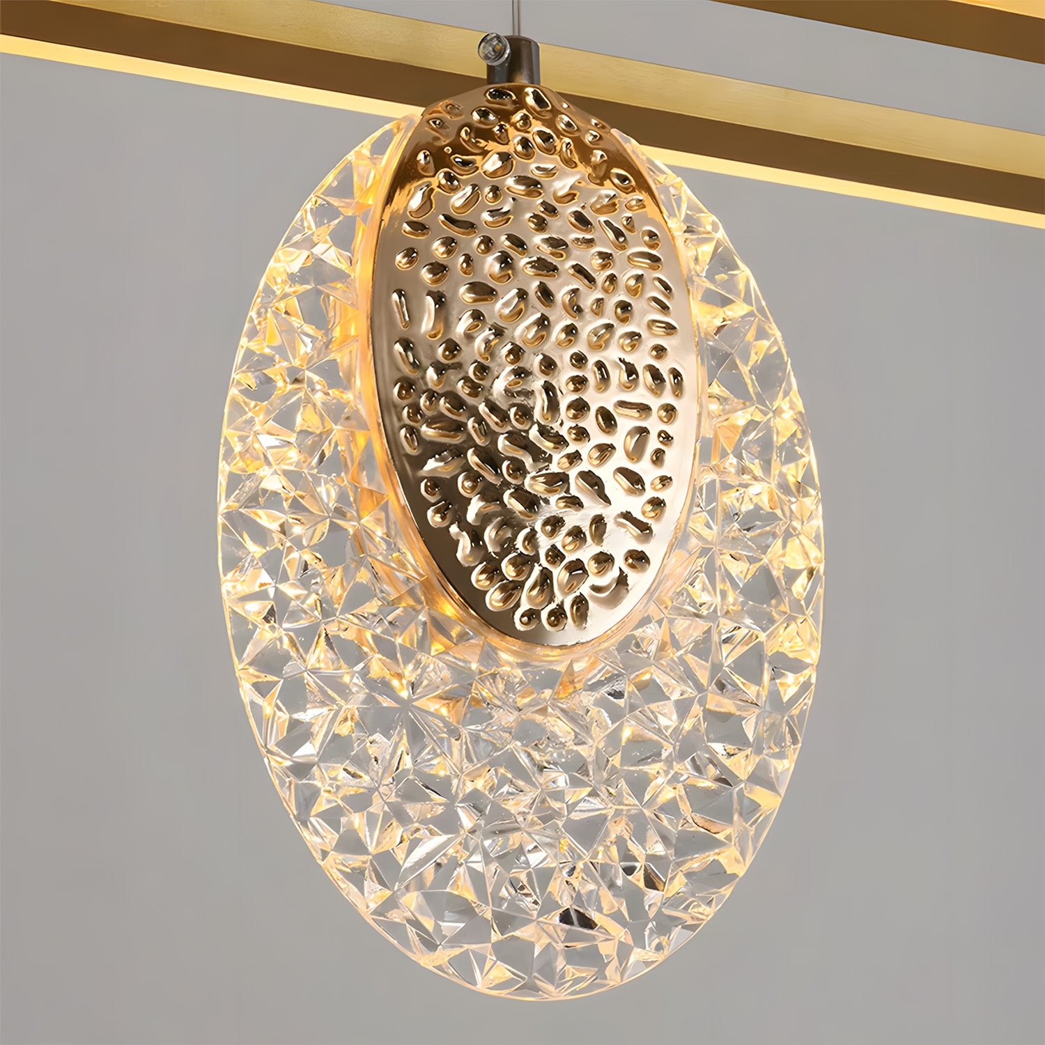 Lustră Cu Cristale Suspendată Led G088-1cp Złota  3