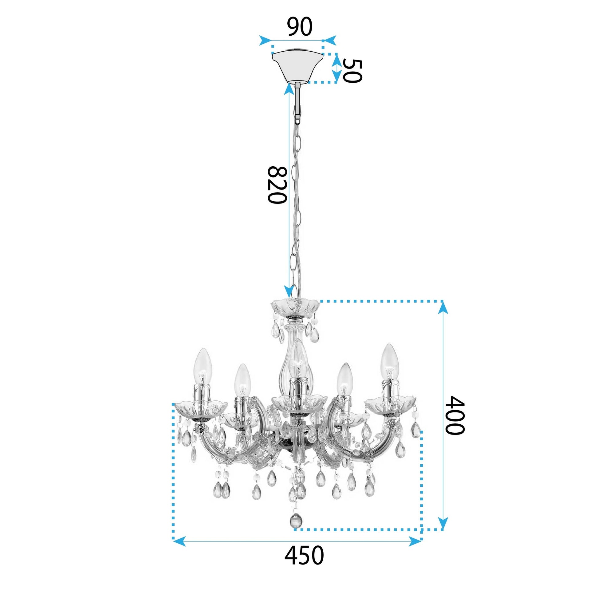 Lampă Suspendată Ebt004-5cp Transparent  9