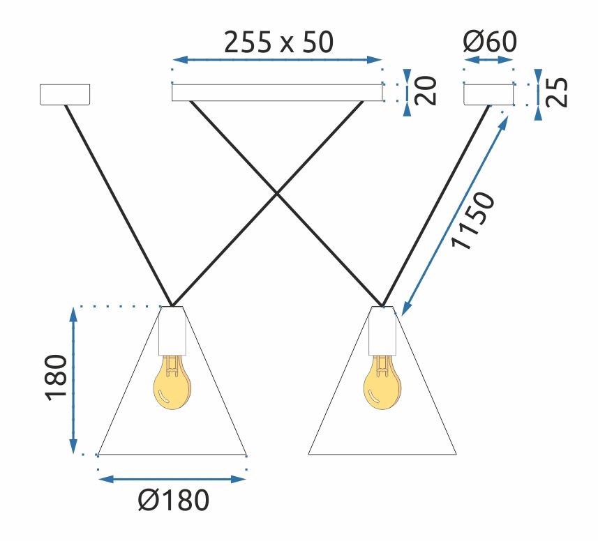 Lampă de tavan APP548-2CP  6