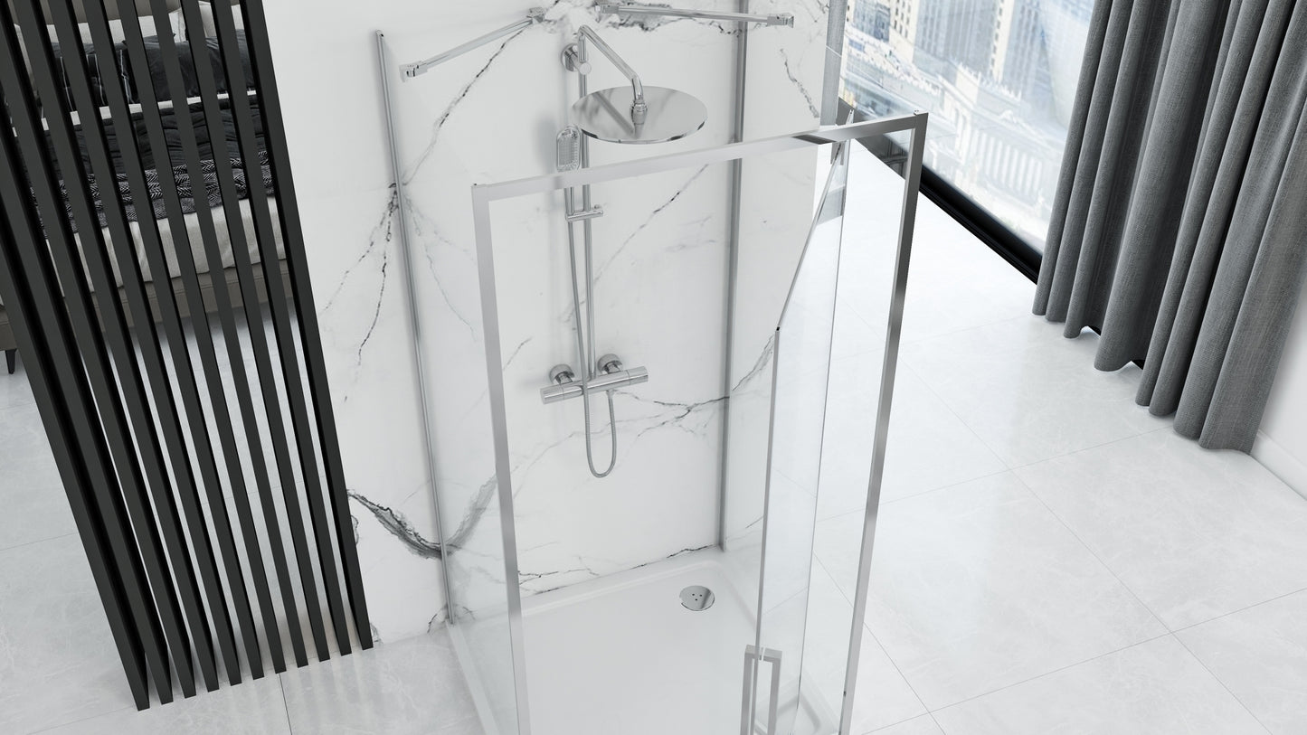 Cabina dus REA Rapid Swing Chrome Usa:100 x Perete:100 2