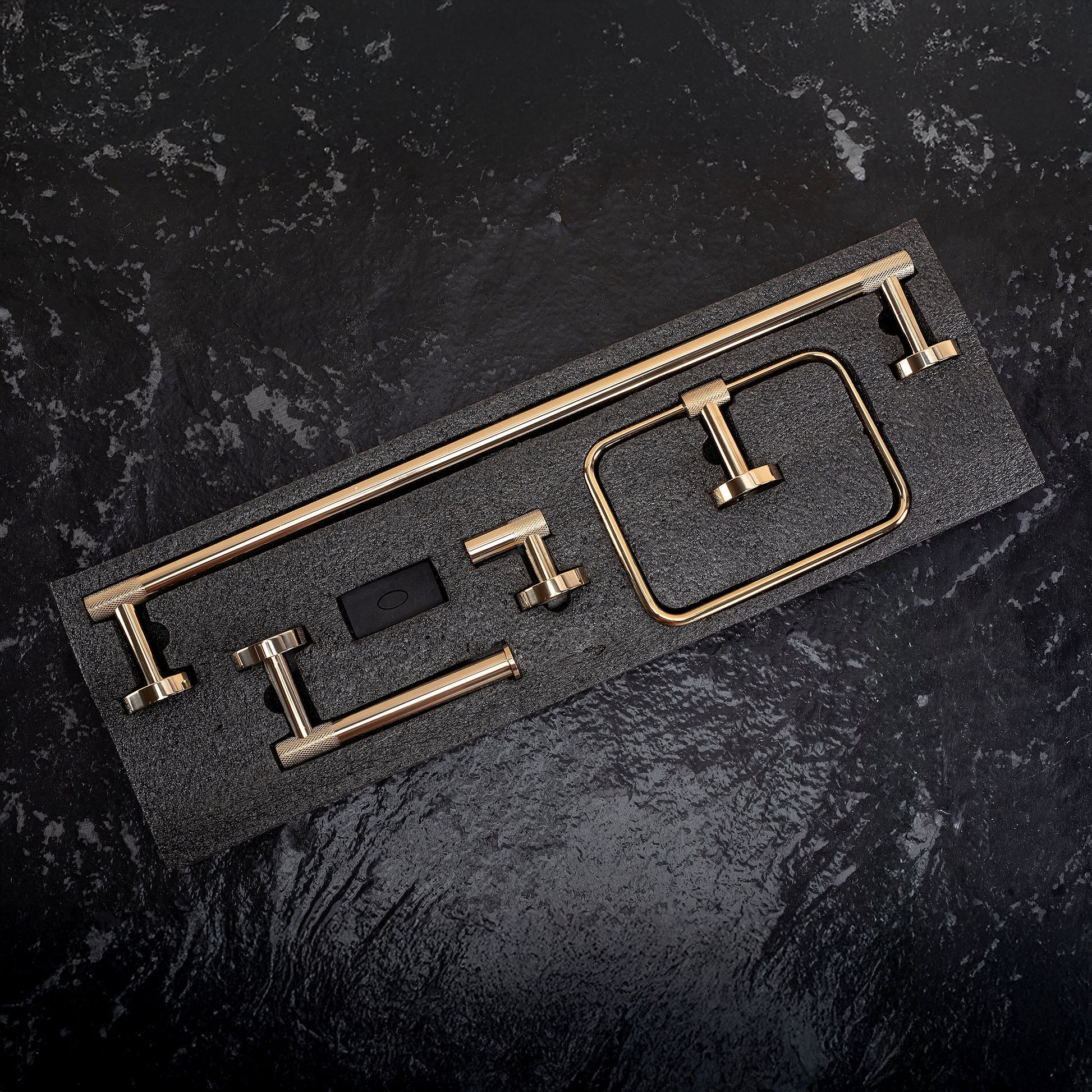 Set Accesorii Pentru Baie Grid Gold 4 Piese  6
