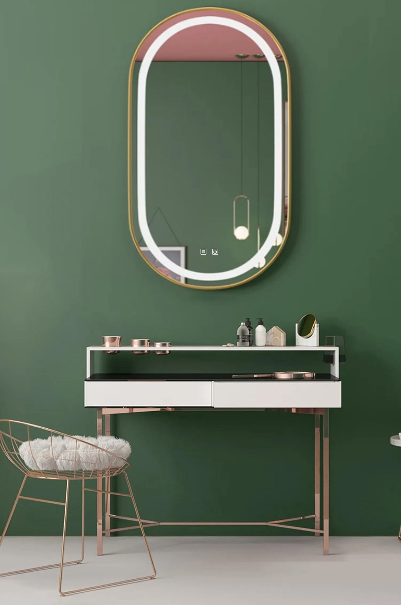 Oglindă LED OLL 60x90 cm Brush Gold  6