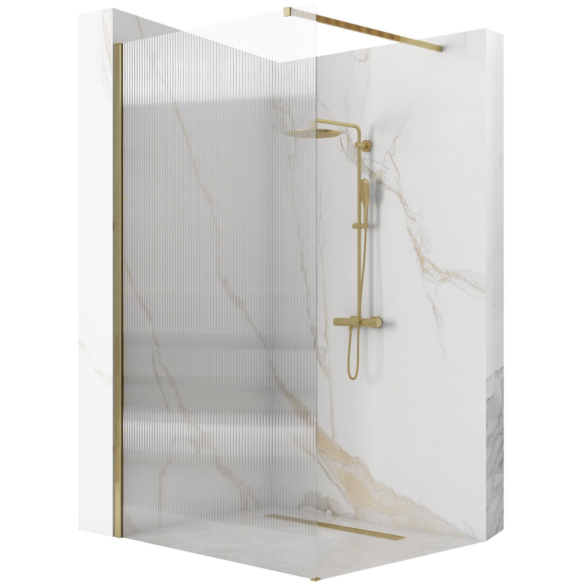 Paravan de dus Rea Aero Intimo Gold Brush 120 1