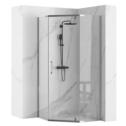 Cabina de dus AXIN Chrom 80x80 cm cu cadita Diamond alb 1