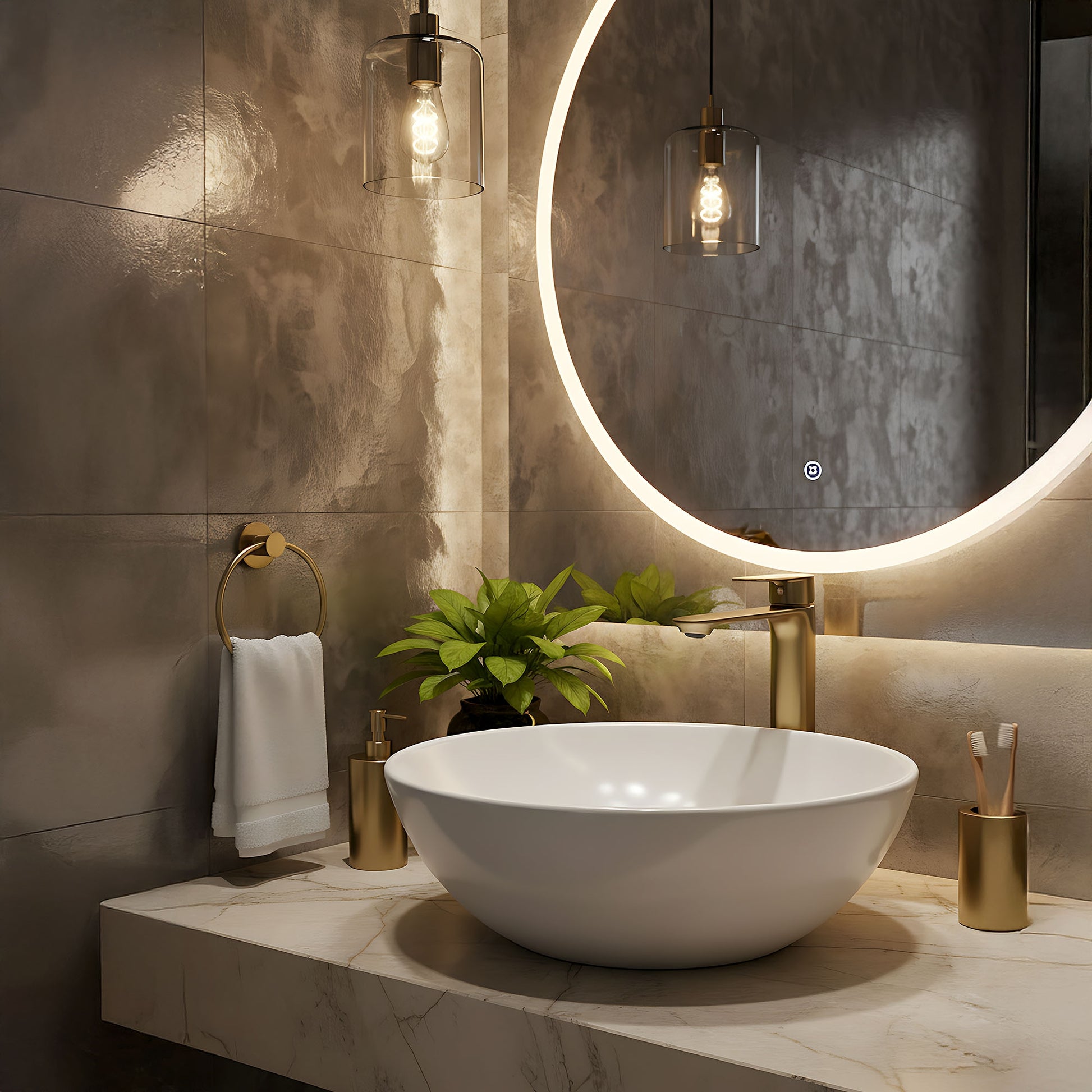 Baterie Pentru Baie Rea Drop Brush Gold High  5