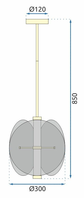 Lampă Suspendată Black App1675-cp Round  8
