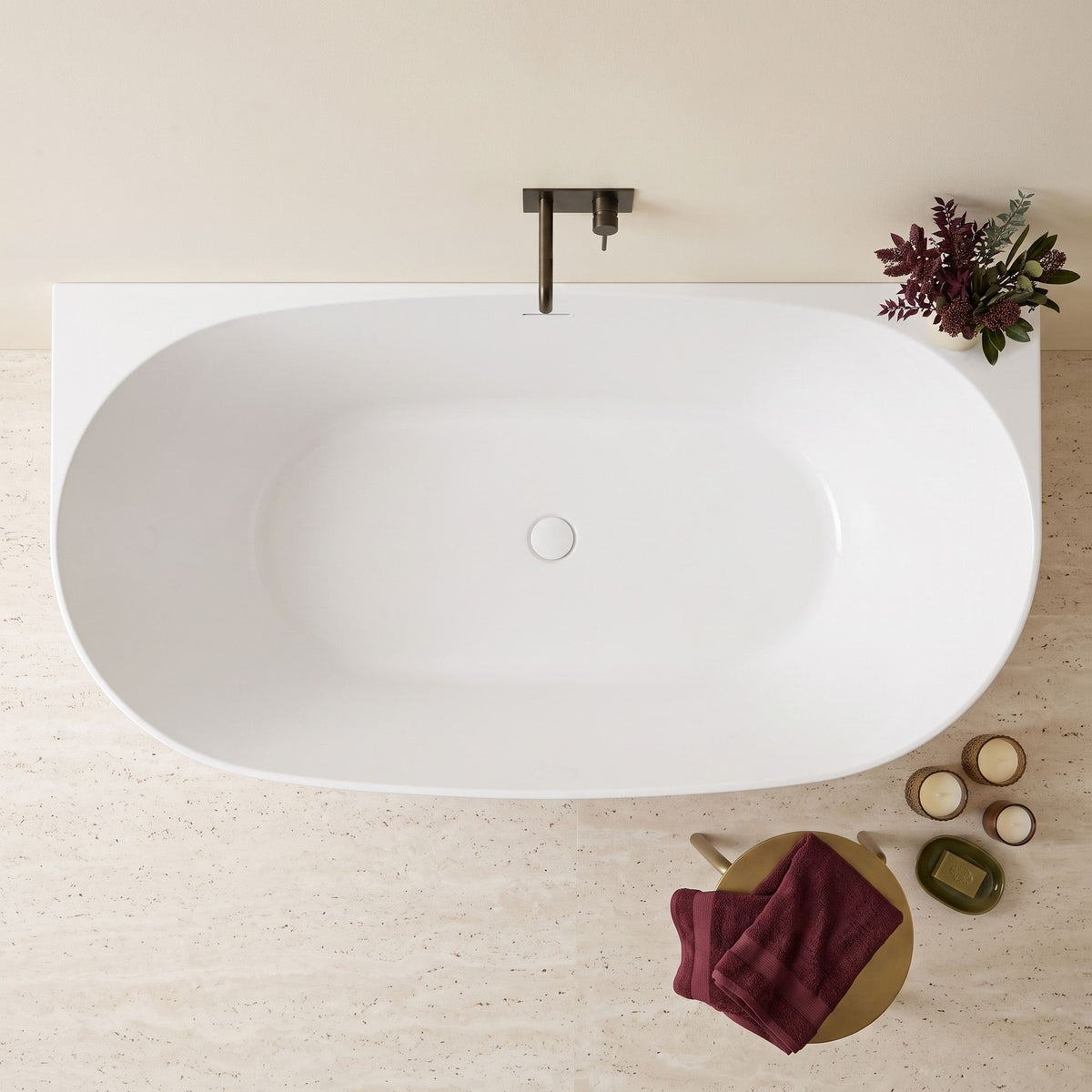Cada Din Acril Freestanding Rea Eris 160cm Capac Dop Alb 8