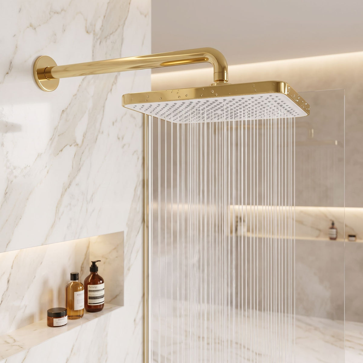 Pălărie De Duș Dreptunghiulară REA JS-032 Gold 4