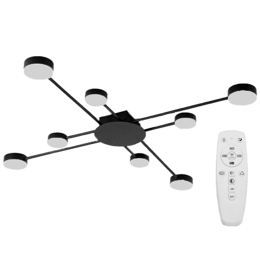 LAMPĂ MODERNĂ DE PLAFON NEGRA 8-BRAT LED APP523-8C  1
