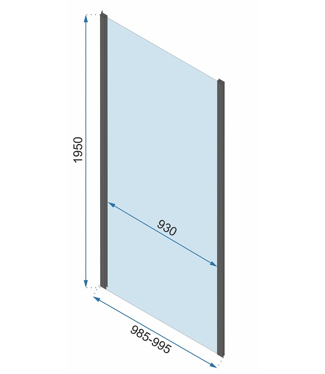 Cabina de dus de perete REA Rapid Fold Gold Usa:80 x Perete:80 11