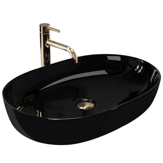 Lavoar ceramic pentru blat Rea CLEO Black  1