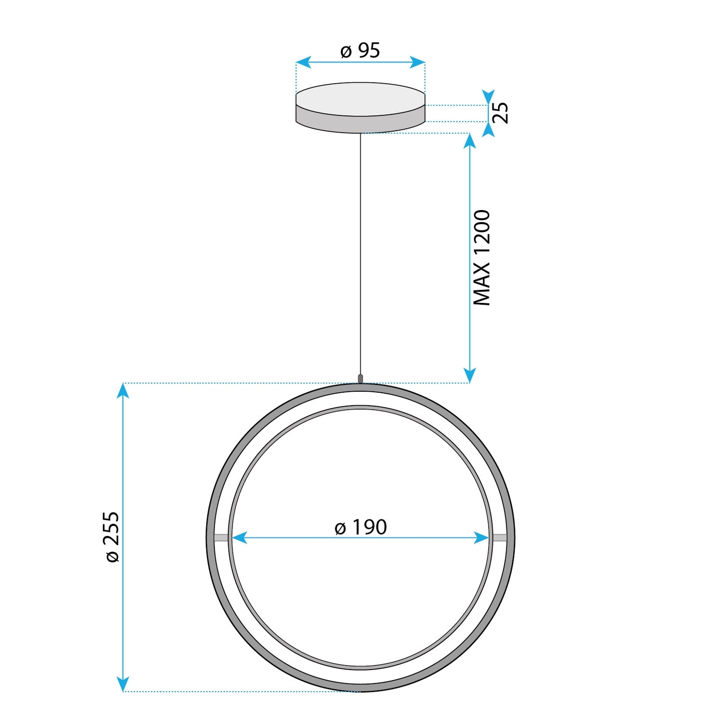 Lampă Suspendată Led App1790-cp Black  7
