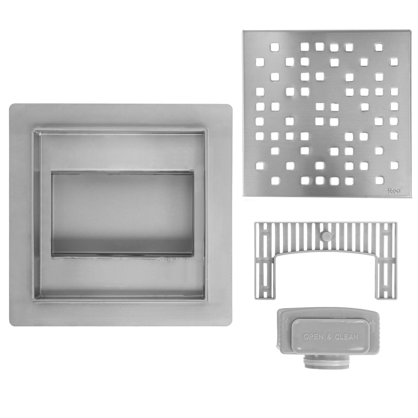 Rigola dus REA DOTS 150x150 Nickel Brush 5