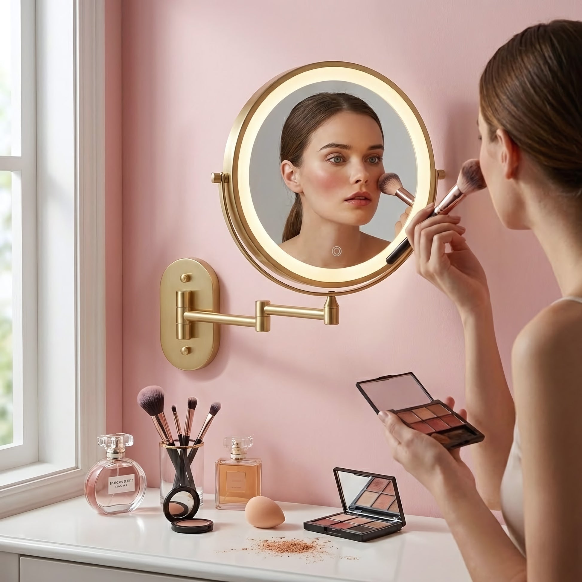 Oglindă LED Glow Brush Gold  3