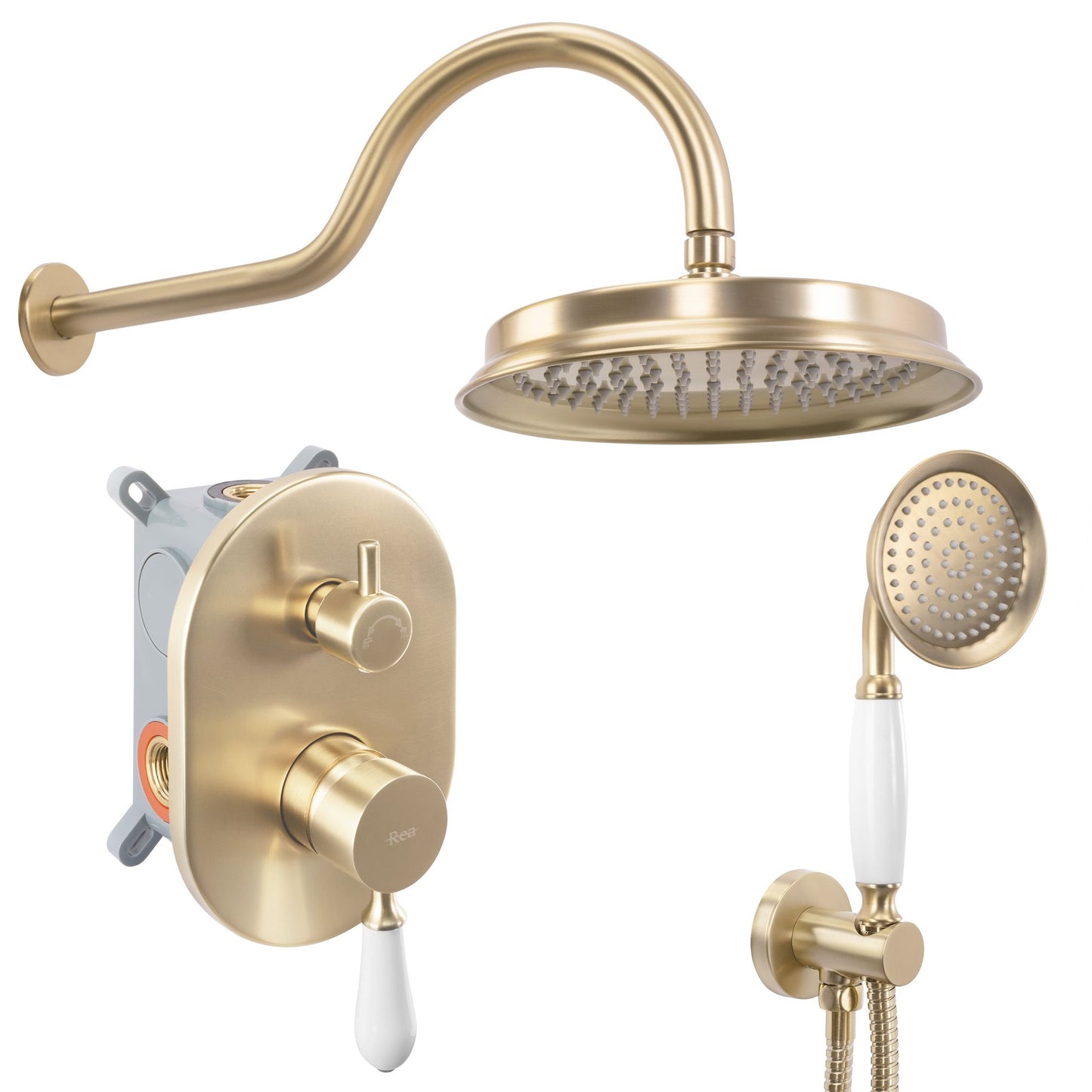 Set de dus incastrat Rea Serra Brush Gold + BOX 3