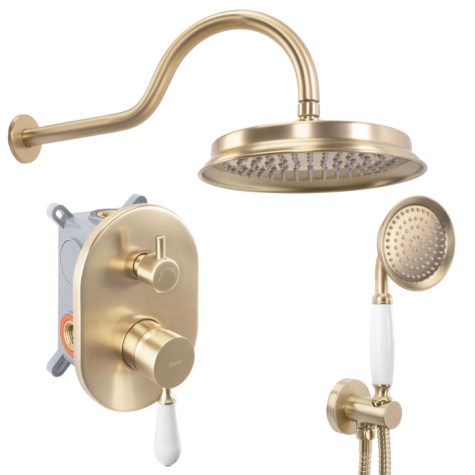 Set de dus incastrat Rea Serra Brush Gold + BOX 3