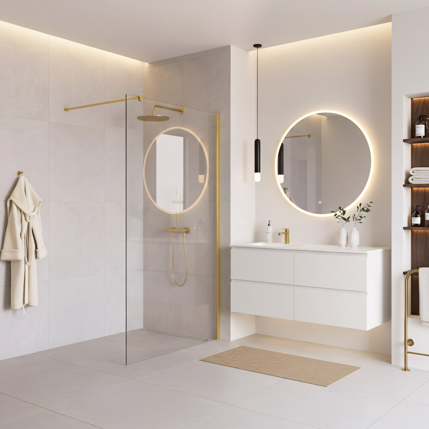 Paravan de dus Rea Flexi Transparent / Gold 110  10