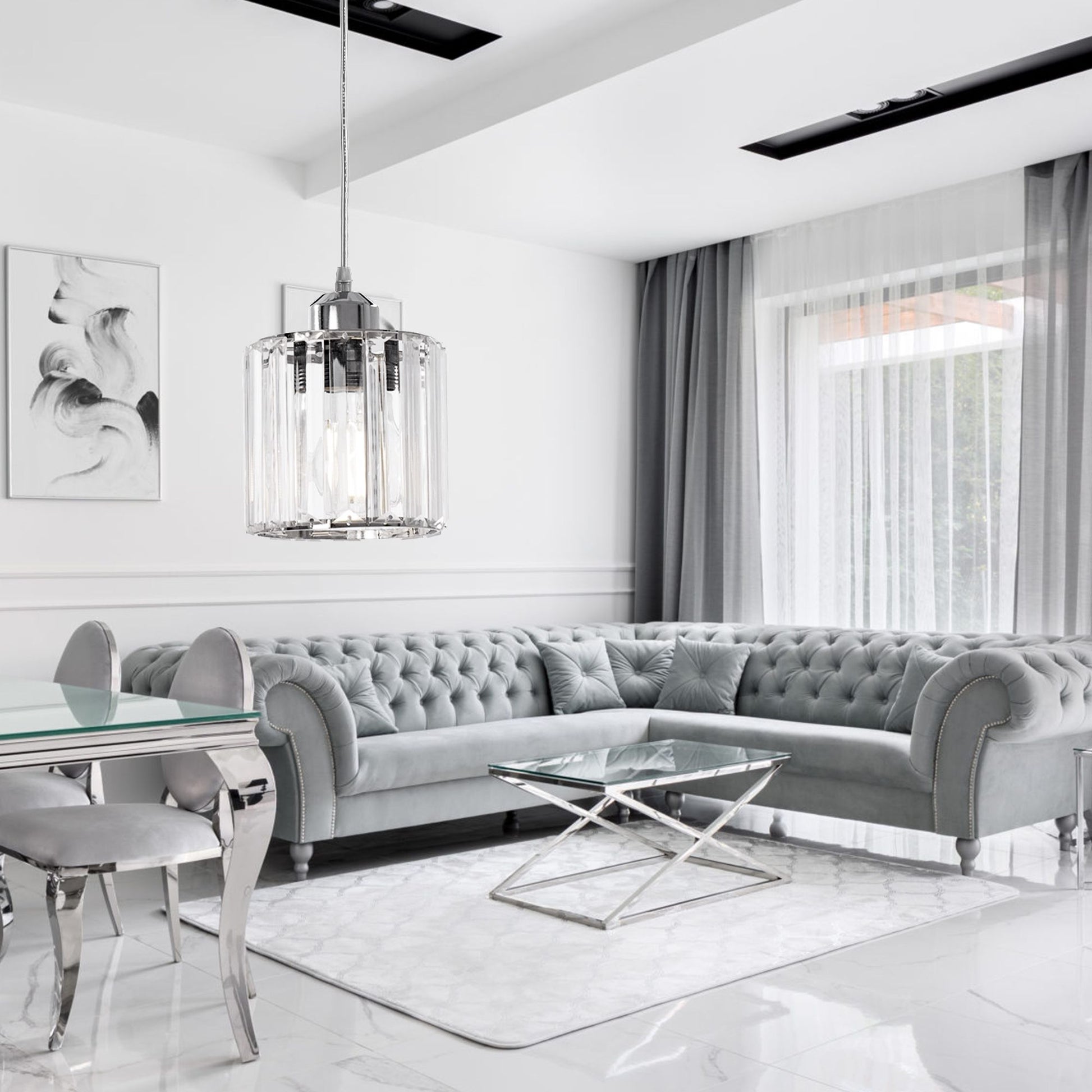 Lampă de tavan cristal argintiu APP508-1CP  6