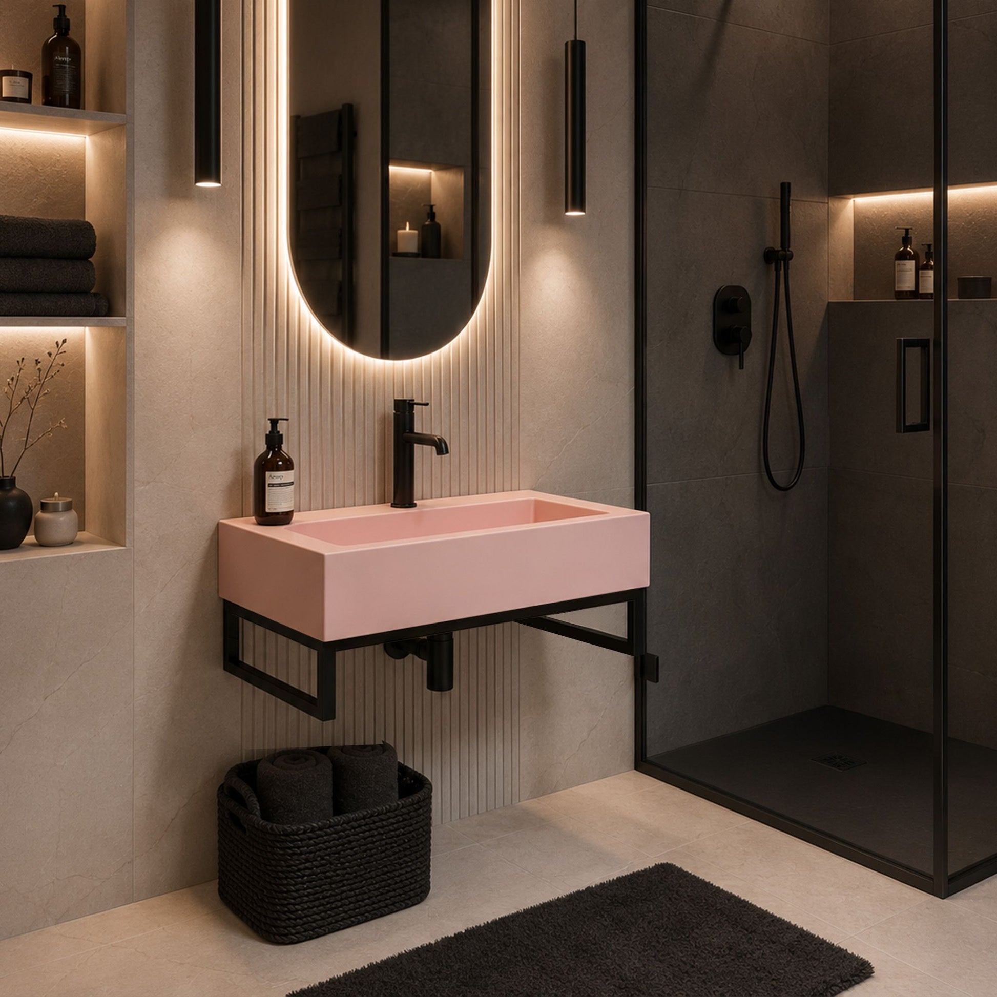 Lavoar Pentru Blat GOYA PINK 50CM + Cadru 9