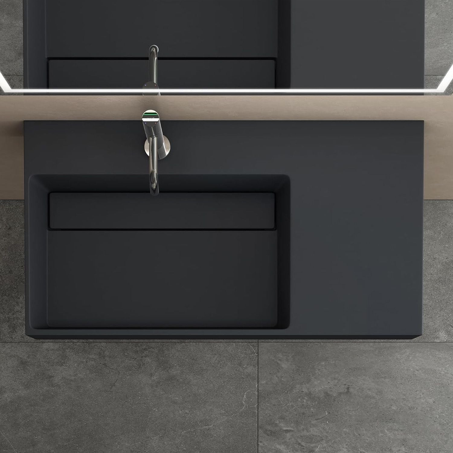 Lavoar pentru blat Archi 75 CM Grey MATT 5