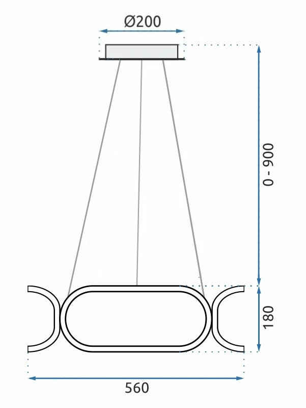 Lampă De Cristal Led App790-cp Trio Black  6