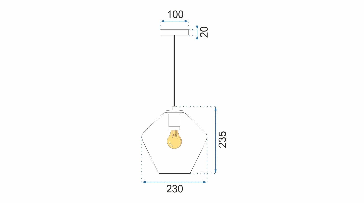 Plafoniera Din Sticlă APP440-1CP Transparent  6