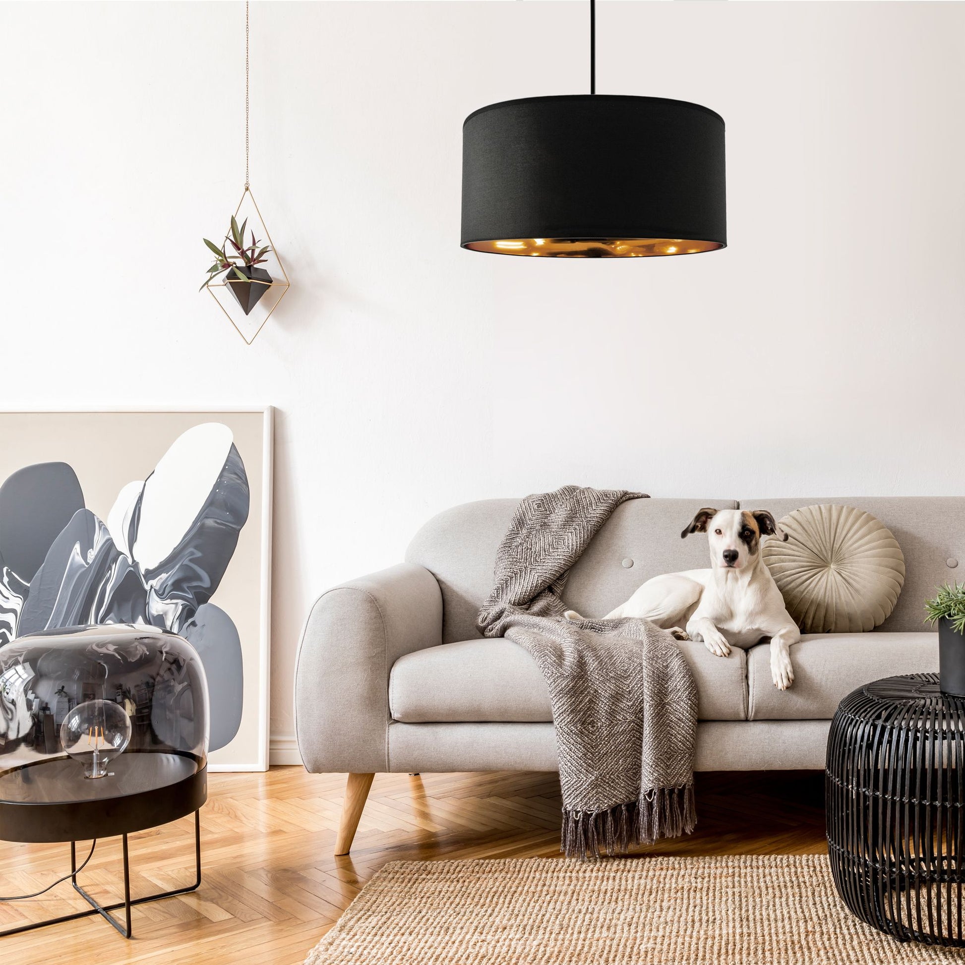 Lampă suspendată Negru Auriu 40cm APP620-1CP 4